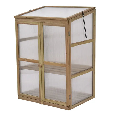 Garden Portable Wooden Raised Plants Greenhouse - Gray - Greenhouses