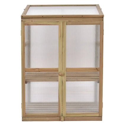 Garden Portable Wooden Raised Plants Greenhouse - Gray - Greenhouses