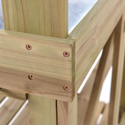 Garden Wooden Planting Bench Work Station - Gray - Potting Benches & Tables