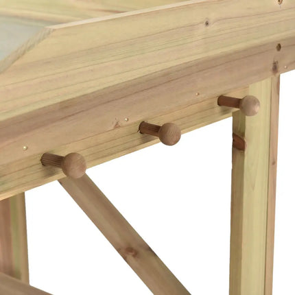 Garden Wooden Planting Bench Work Station - Gray - Potting Benches & Tables