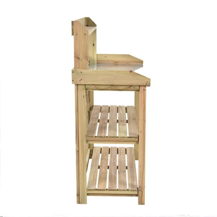 Garden Wooden Planting Bench Work Station - Gray - Potting Benches & Tables