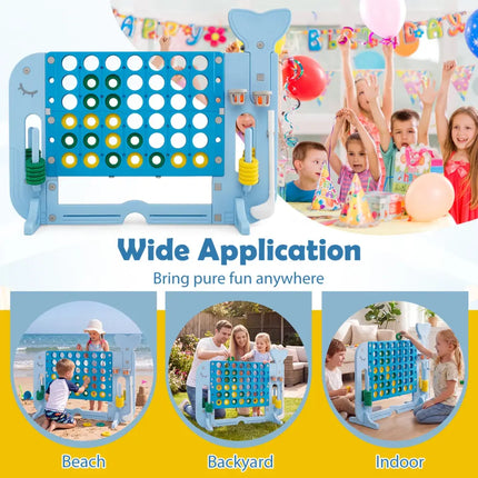 Giant 4-to-Score Game Set Jumbo Connect Four Game with Ring-toss-Blue - Blue - Lawn Games