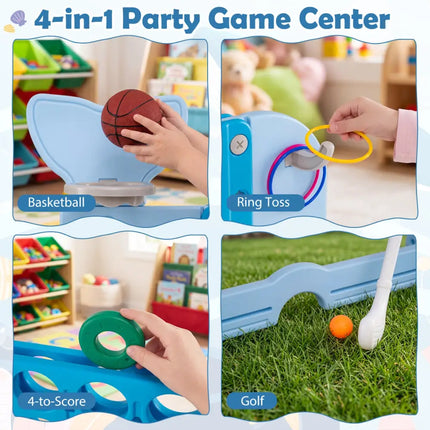 Giant 4-to-Score Game Set Jumbo Connect Four Game with Ring-toss-Blue - Blue - Lawn Games