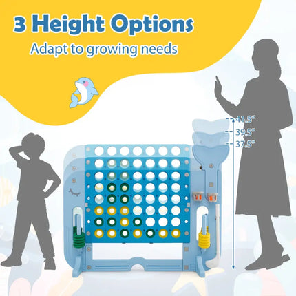 Giant 4-to-Score Game Set Jumbo Connect Four Game with Ring-toss-Blue - Blue - Lawn Games