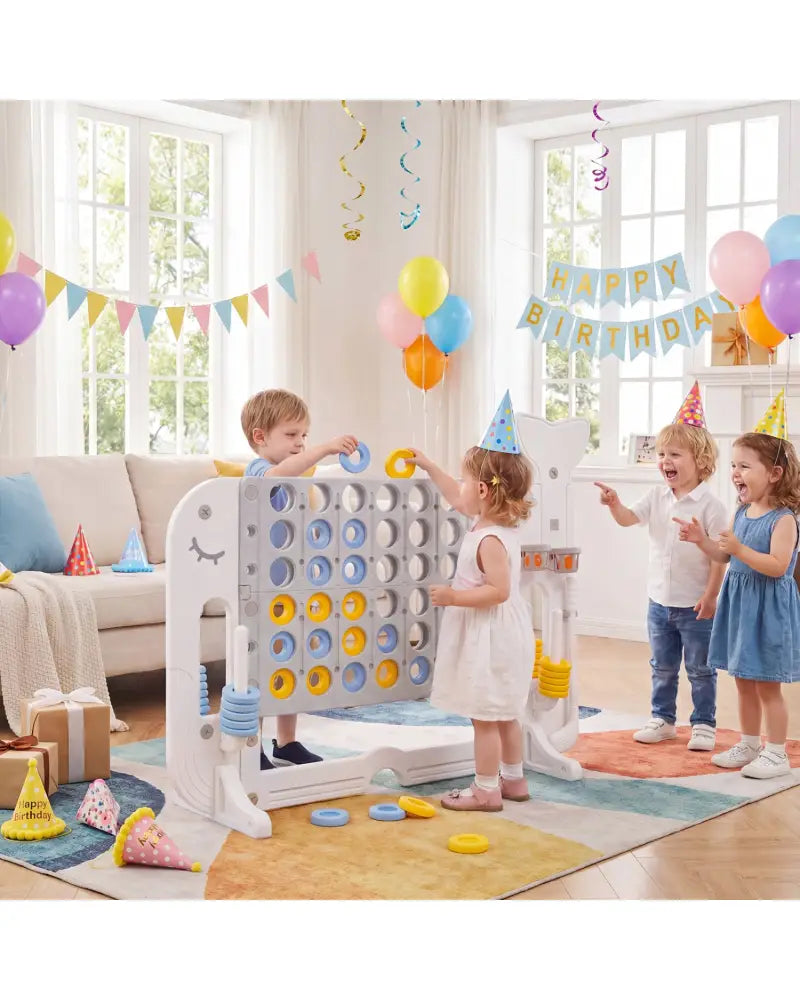 Giant 4-to-Score Game Set Jumbo Connect Four Game with Ring-toss-Gray - Gray - Lawn Games