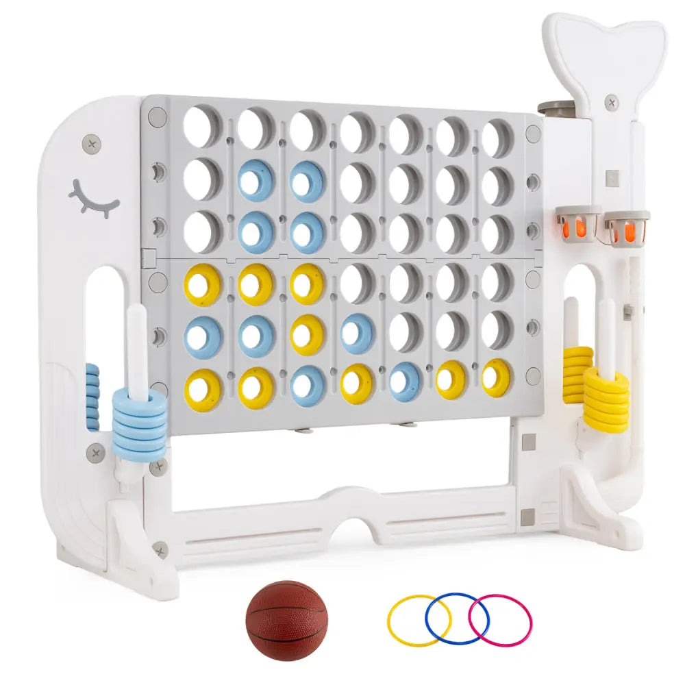 Giant 4-to-Score Game Set Jumbo Connect Four Game with Ring-toss-Gray - Gray - Lawn Games