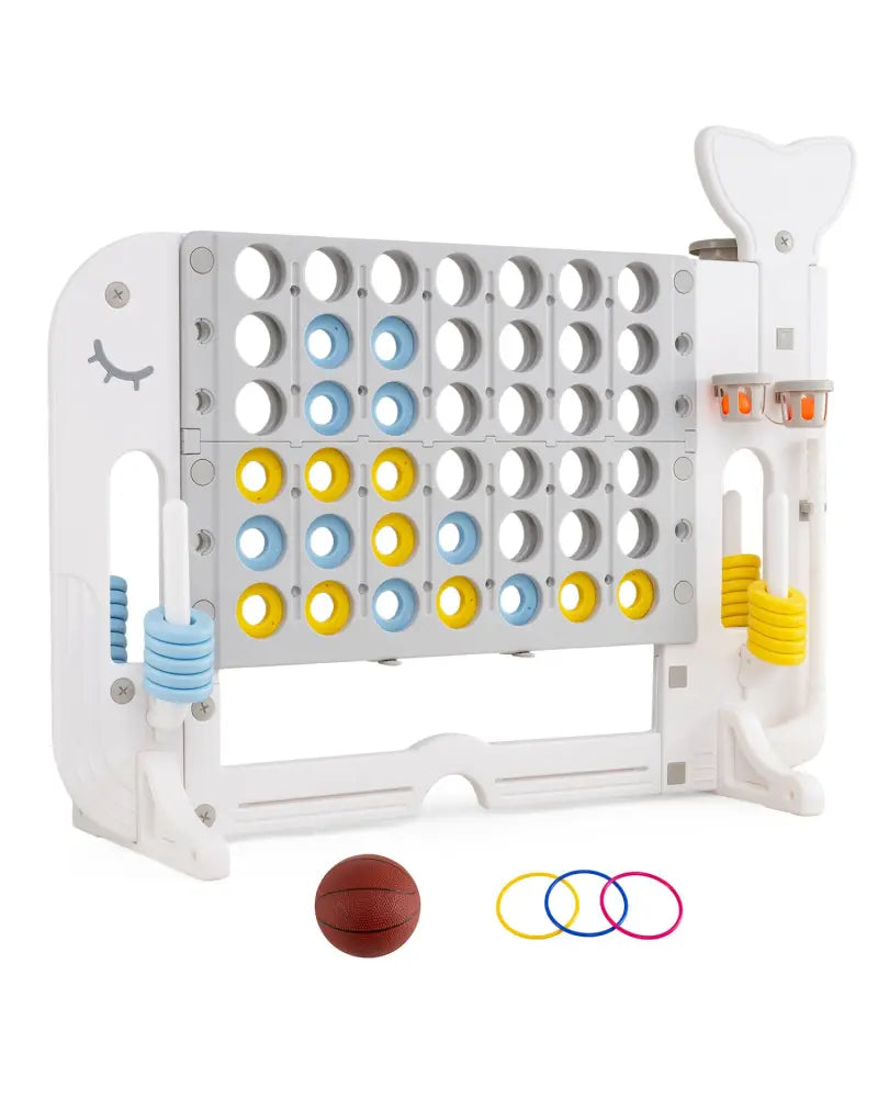 Giant 4-to-Score Game Set Jumbo Connect Four Game with Ring-toss-Gray - Gray - Lawn Games