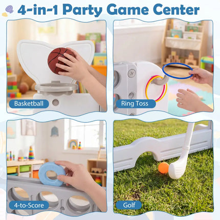 Giant 4-to-Score Game Set Jumbo Connect Four Game with Ring-toss-Gray - Gray - Lawn Games