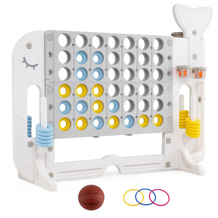 Giant 4-to-Score Game Set Jumbo Connect Four Game with Ring-toss-Gray - Gray - Lawn Games