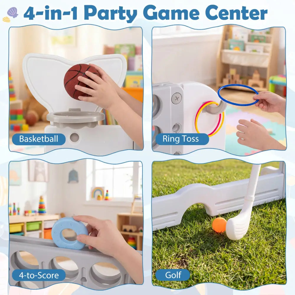 Giant 4-to-Score Game Set Jumbo Connect Four Game with Ring-toss-Gray - Gray - Lawn Games