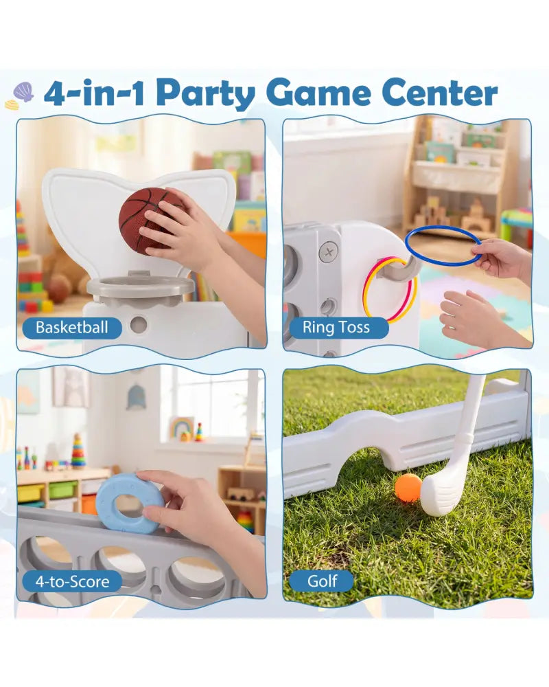 Giant 4-to-Score Game Set Jumbo Connect Four Game with Ring-toss-Gray - Gray - Lawn Games