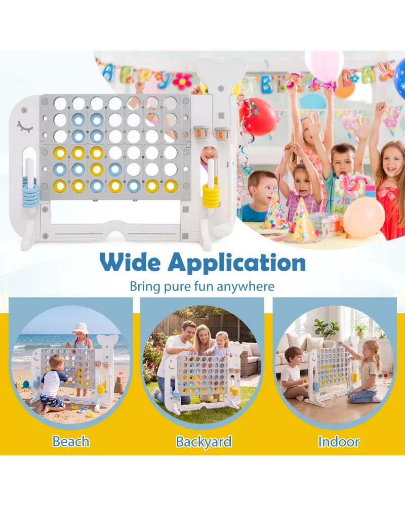 Giant 4-to-Score Game Set Jumbo Connect Four Game with Ring-toss-Gray - Gray - Lawn Games