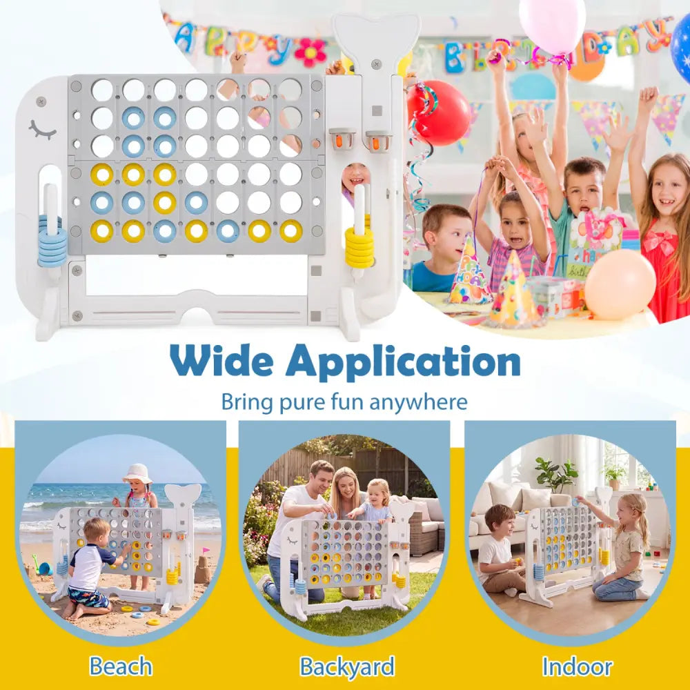 Giant 4-to-Score Game Set Jumbo Connect Four Game with Ring-toss-Gray - Gray - Lawn Games