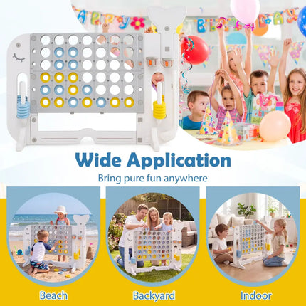 Giant 4-to-Score Game Set Jumbo Connect Four Game with Ring-toss-Gray - Gray - Lawn Games