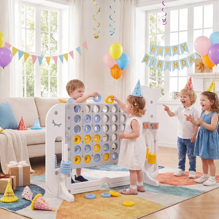 Giant 4-to-Score Game Set Jumbo Connect Four Game with Ring-toss-Gray - Gray - Lawn Games