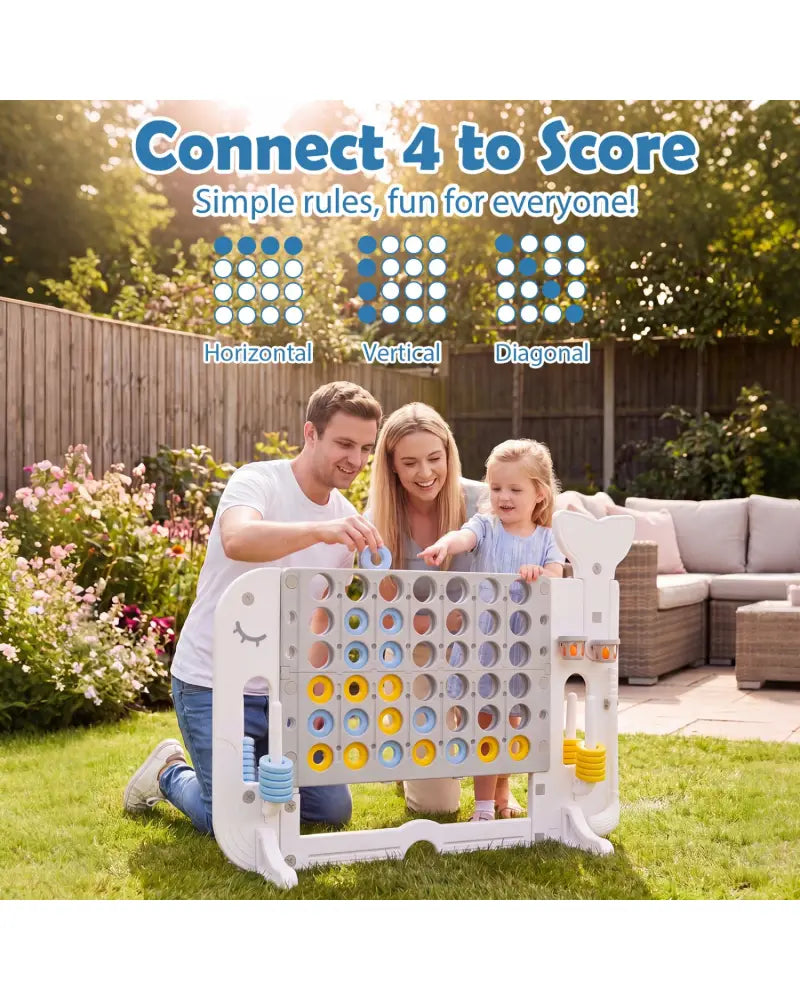 Giant 4-to-Score Game Set Jumbo Connect Four Game with Ring-toss-Gray - Gray - Lawn Games