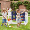 Giant 4-to-Score Game Set Jumbo Connect Four Game with Ring-toss-Navy - Navy - Lawn Games