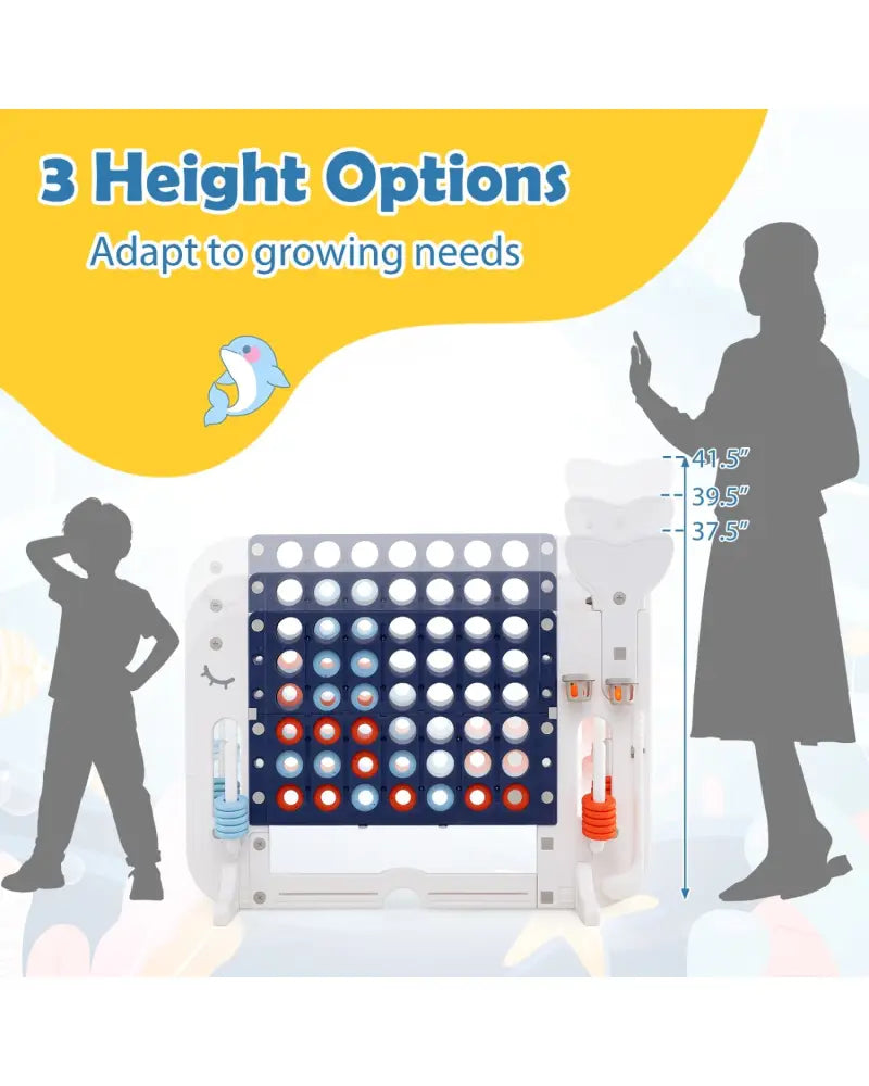 Giant 4-to-Score Game Set Jumbo Connect Four Game with Ring-toss-Navy - Navy - Lawn Games