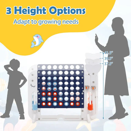 Giant 4-to-Score Game Set Jumbo Connect Four Game with Ring-toss-Navy - Navy - Lawn Games