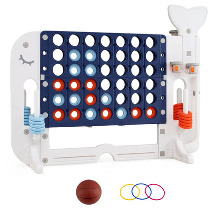 Giant 4-to-Score Game Set Jumbo Connect Four Game with Ring-toss-Navy - Navy - Lawn Games
