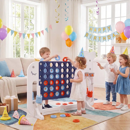 Giant 4-to-Score Game Set Jumbo Connect Four Game with Ring-toss-Navy - Navy - Lawn Games