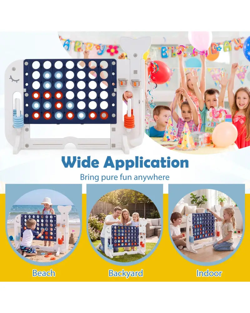 Giant 4-to-Score Game Set Jumbo Connect Four Game with Ring-toss-Navy - Navy - Lawn Games