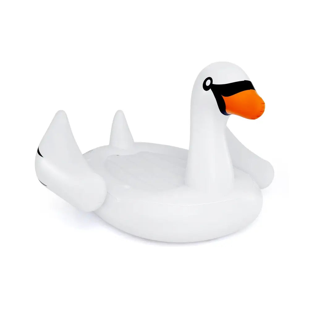 Giant Inflatable Swan Floating Island 4-Person Pool Float with 4 Cups Holders - White - Swimming