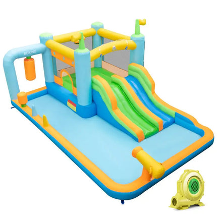 Giant Inflatable Water Slide for Backyard Kids Aged 3-10 Years with 735W Blower - Inflatable Water Slides