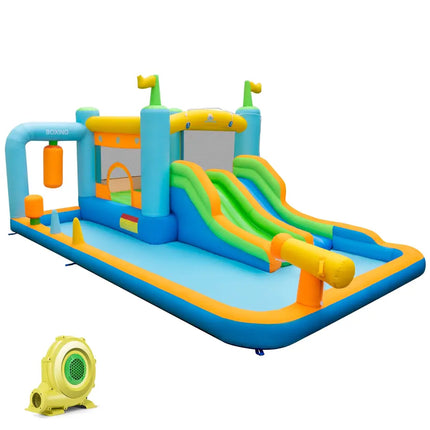 Giant Inflatable Water Slide for Backyard Kids Aged 3-10 Years with 735W Blower - Inflatable Water Slides