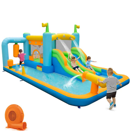 Giant Inflatable Water Slide for Kids Aged 3-10 Years (with 680W Blower) - Inflatable Water Slides