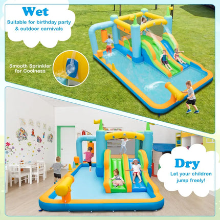 Giant Inflatable Water Slide for Kids Aged 3-10 Years (with 680W Blower) - Inflatable Water Slides