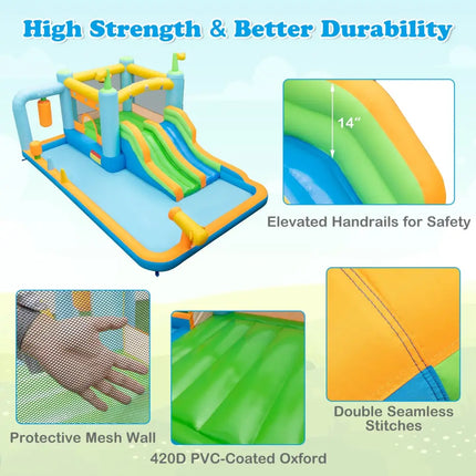 Giant Inflatable Water Slide for Kids Aged 3-10 Years (with 680W Blower) - Inflatable Water Slides