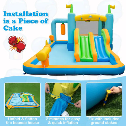 Giant Inflatable Water Slide for Kids Aged 3-10 Years (with 680W Blower) - Inflatable Water Slides
