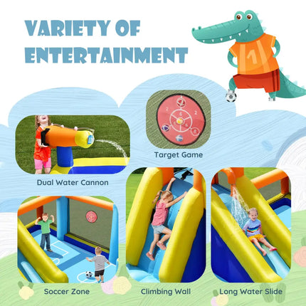 Giant Soccer Themed Inflatable Water Slide Bouncer with Splash Pool without Blower - Inflatable Water Slides
