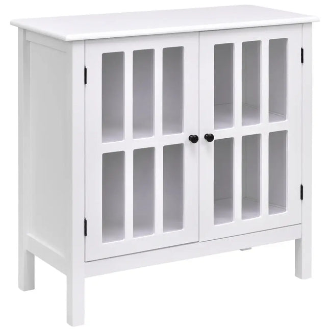 Glass Door Sideboard Console Storage Buffet Cabinet - White - Sideboards Cabinets & Buffets