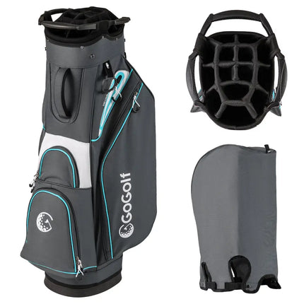 Golf Cart Bag Lightweight Portable Golf Club Organizer Bag-Gray - Gray - Golf