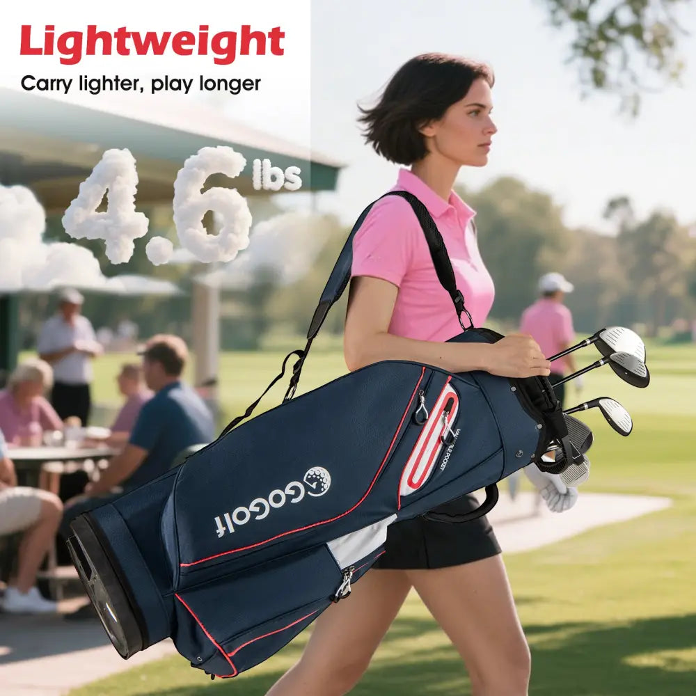 Golf Cart Bag Lightweight Portable Golf Club Organizer Bag-Navy - Navy - Golf