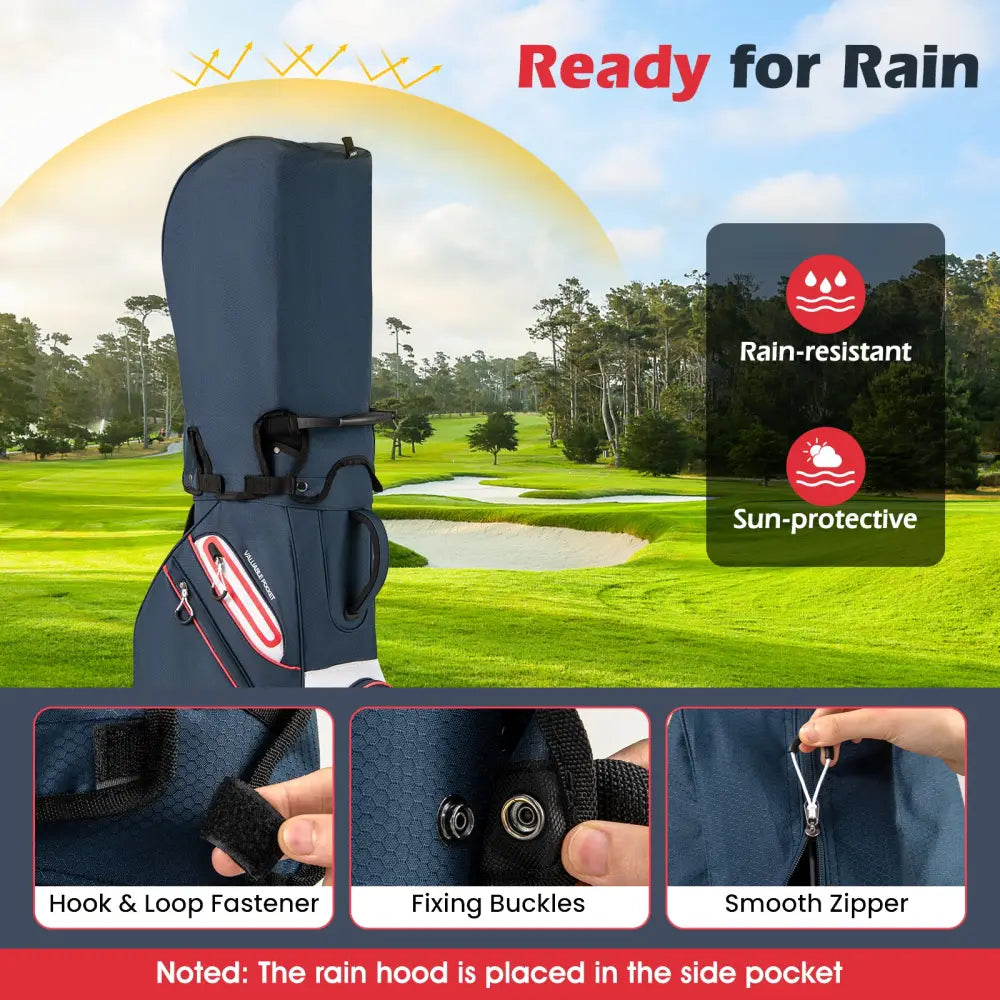 Golf Cart Bag Lightweight Portable Golf Club Organizer Bag-Navy - Navy - Golf