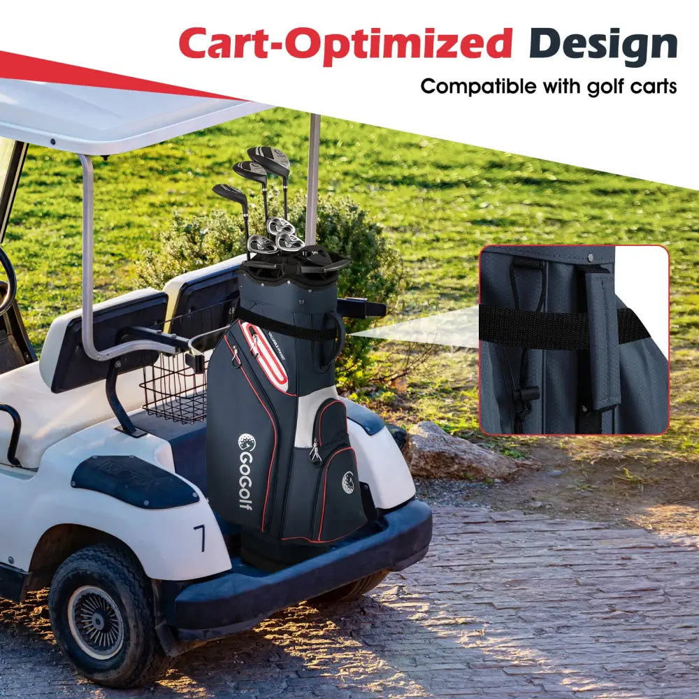 Golf Cart Bag Lightweight Portable Golf Club Organizer Bag-Navy - Navy - Golf