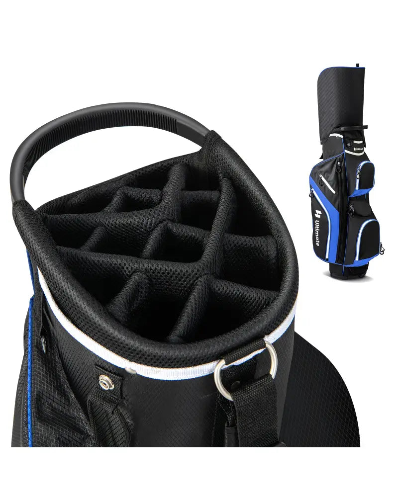 Golf Cart Bag with 14 Way Top Dividers-Blue - Blue - Golf