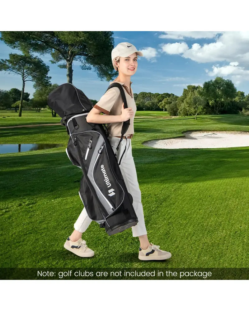 Golf Cart Bag with 14 Way Top Dividers-Gray - Gray - Golf