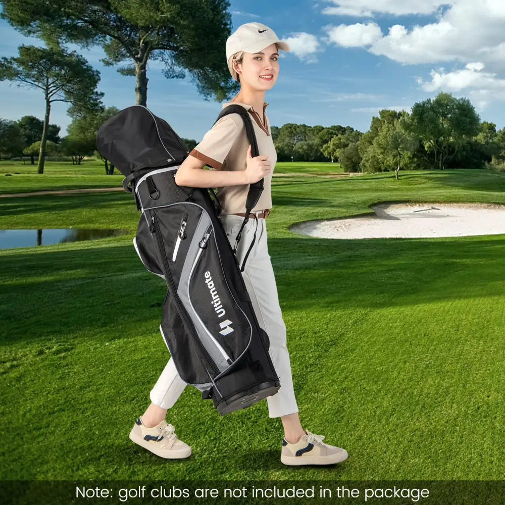 Golf Cart Bag with 14 Way Top Dividers-Gray - Gray - Golf
