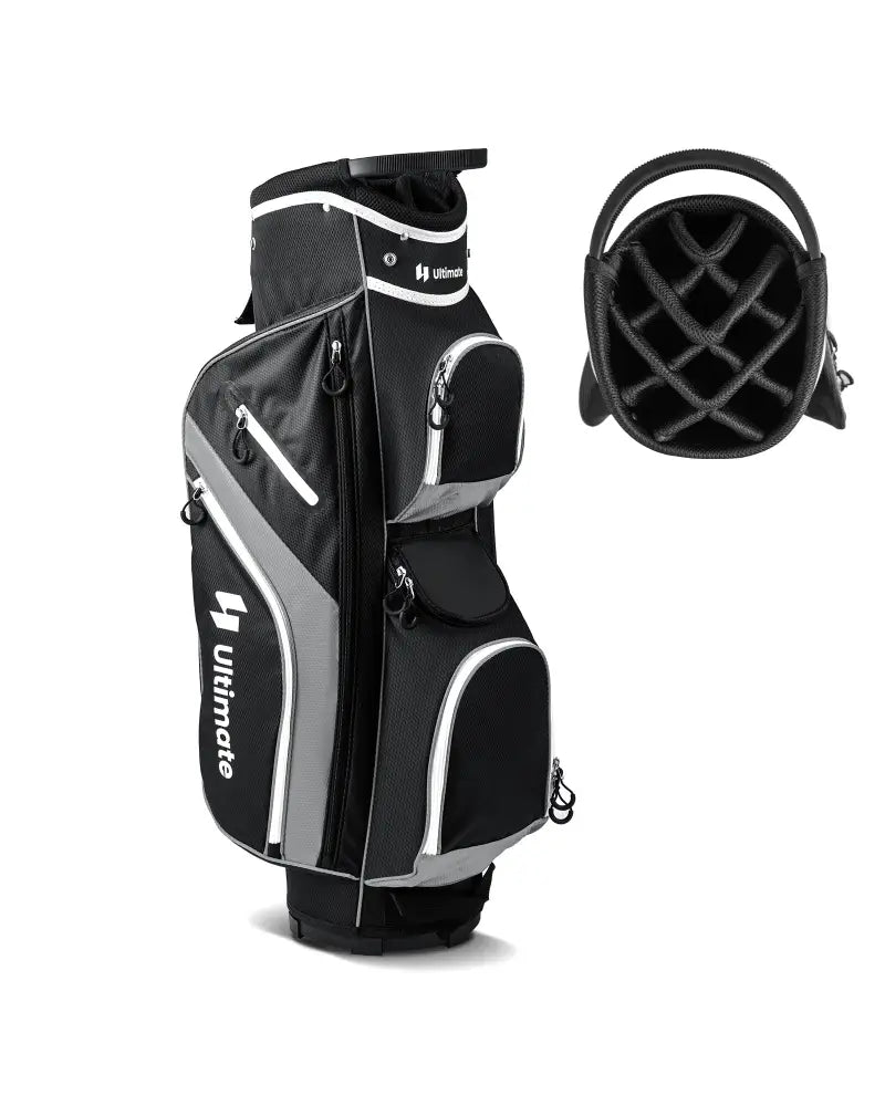 Golf Cart Bag with 14 Way Top Dividers-Gray - Gray - Golf