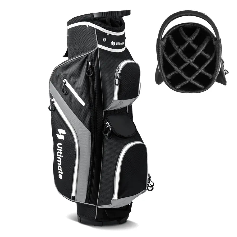 Golf Cart Bag with 14 Way Top Dividers-Gray - Gray - Golf