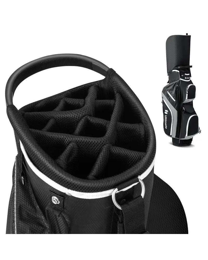 Golf Cart Bag with 14 Way Top Dividers-Gray - Gray - Golf