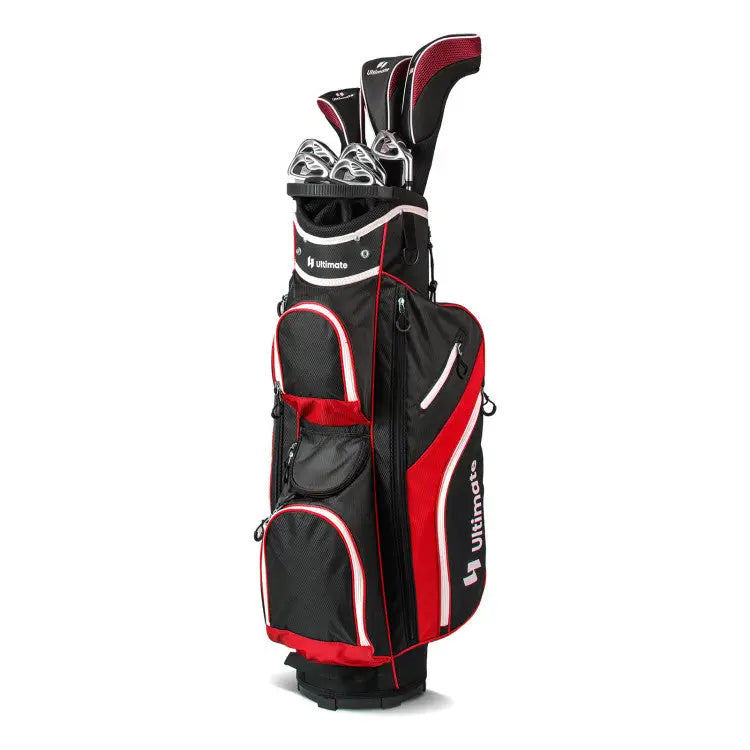 Golf Cart Bag with 14 Way Top Dividers-Red - Red - Golf