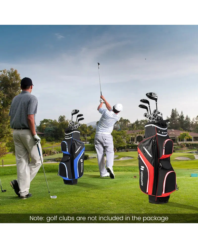 Golf Cart Bag with 14 Way Top Dividers-Red - Red - Golf
