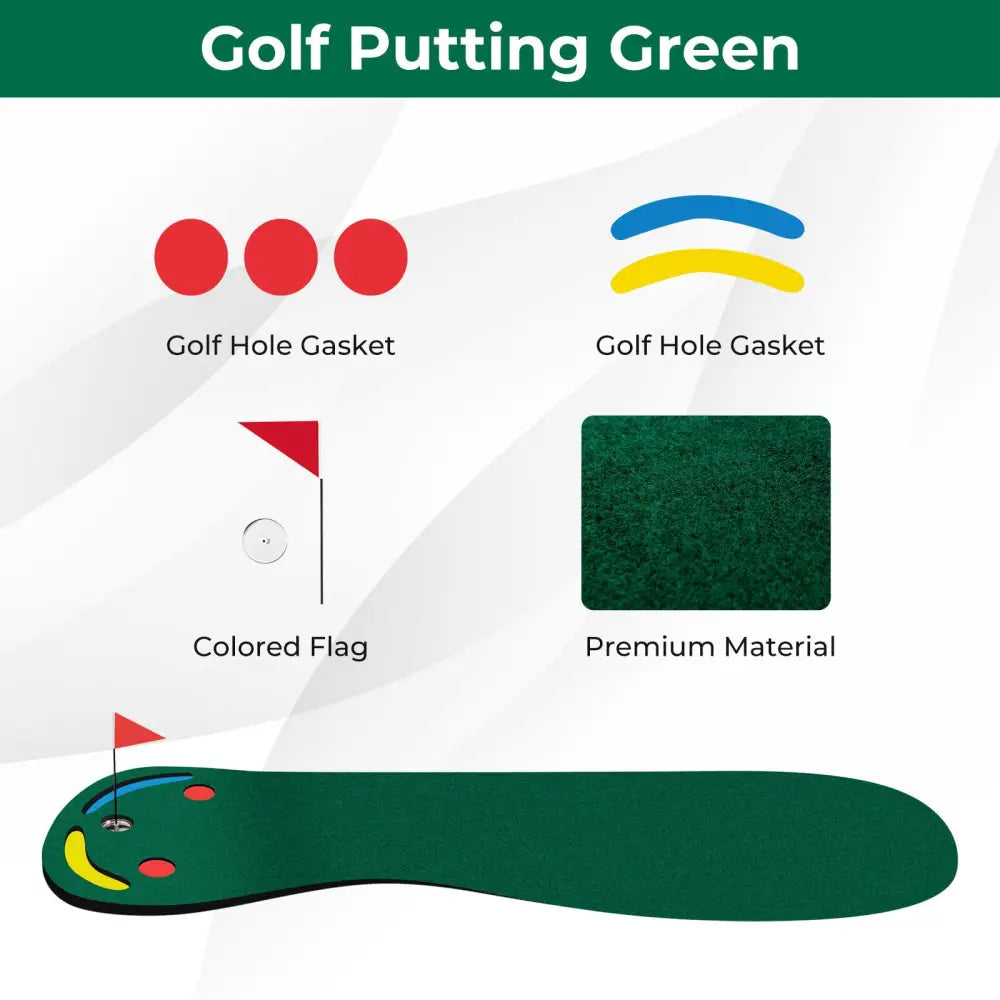 Golf Putting Green Set for Indoor Outdoor Use - Green - Golf