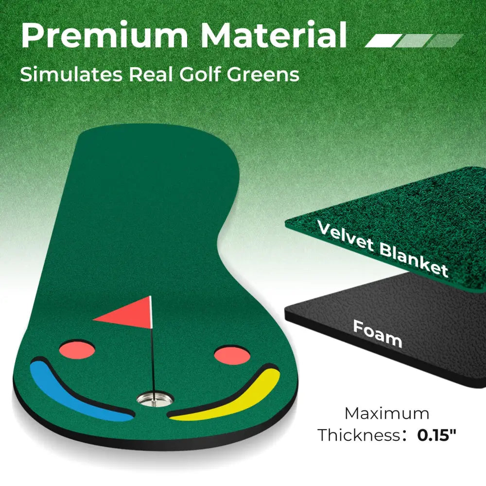 Golf Putting Green Set for Indoor Outdoor Use - Green - Golf