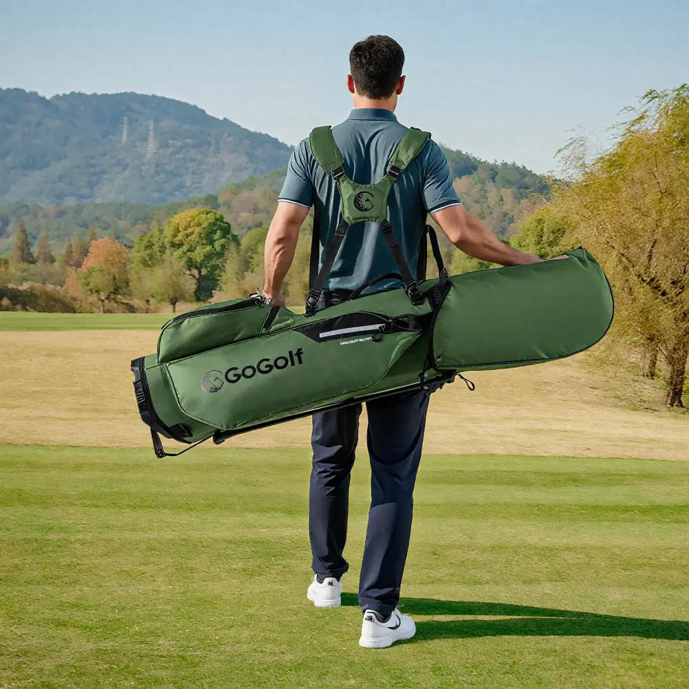 Golf Stand Bag Lightweight Golf Bag with 8 Way Top Dividers and 5 Zippered Pockets-Green - Green - Golf
